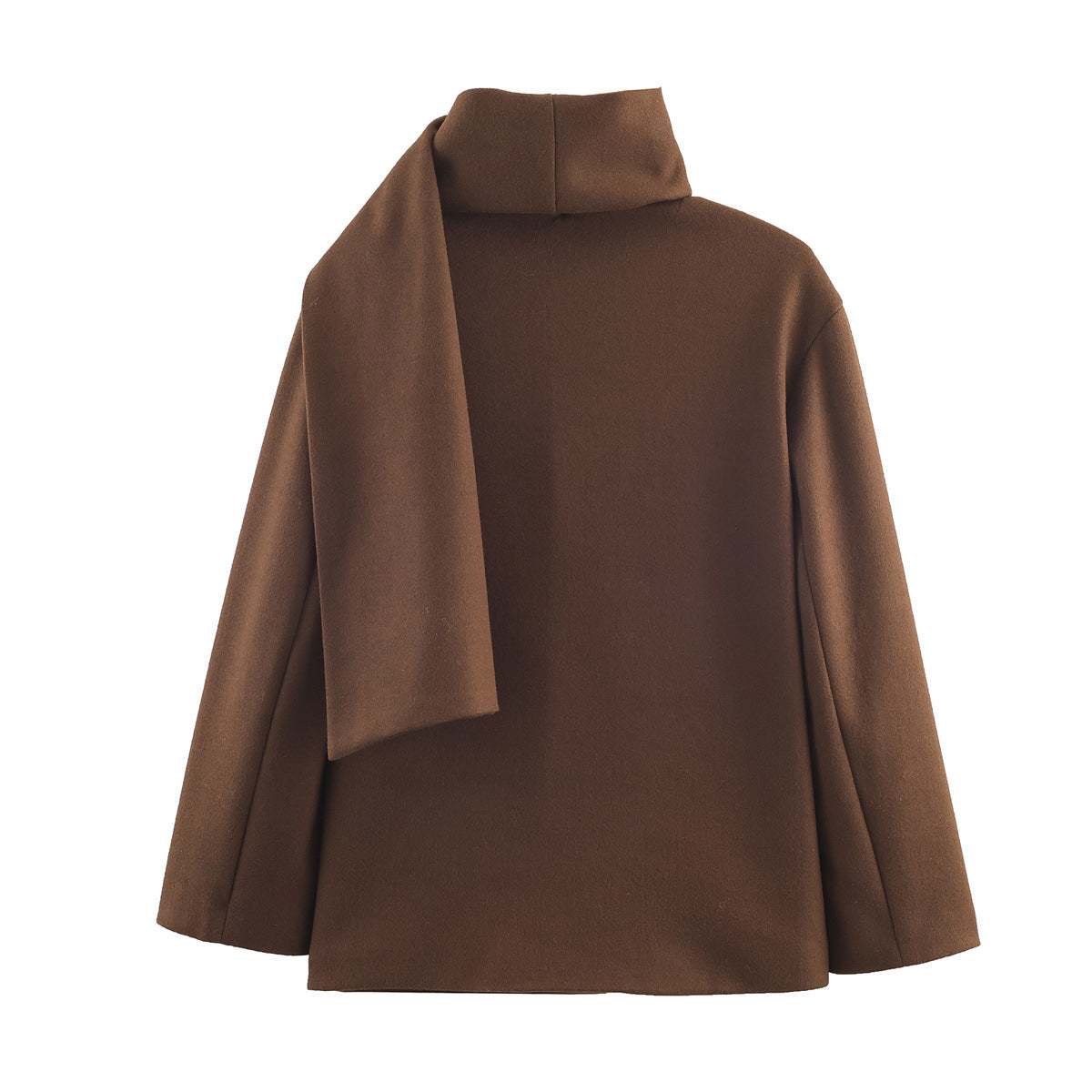 Manteau col écharpe marron