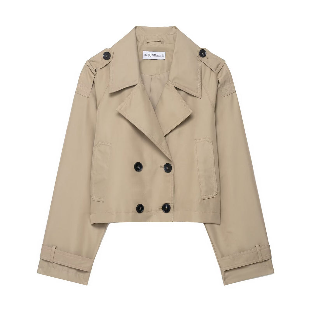 Trench court sable 4 boutons