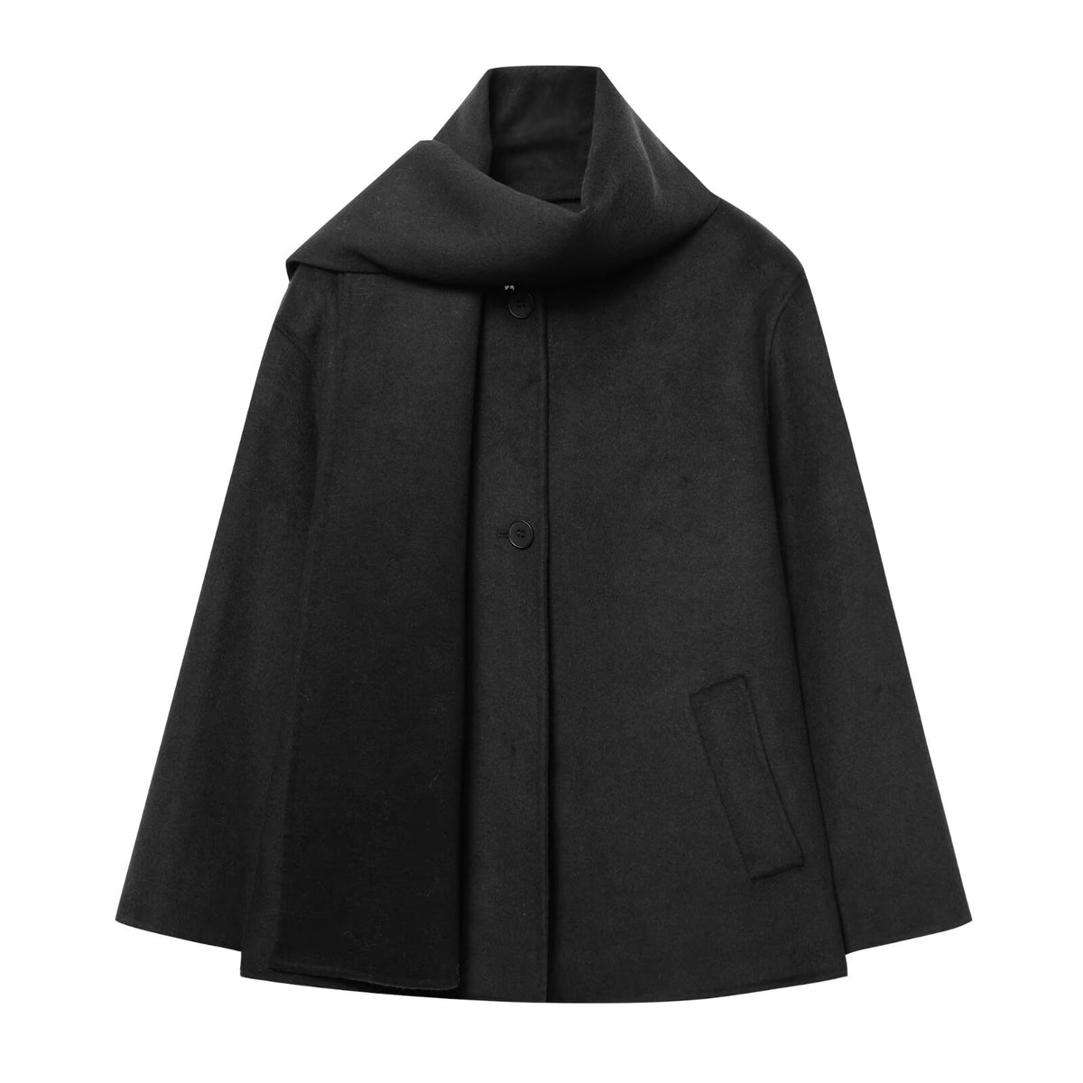 Manteau col écharpe noir