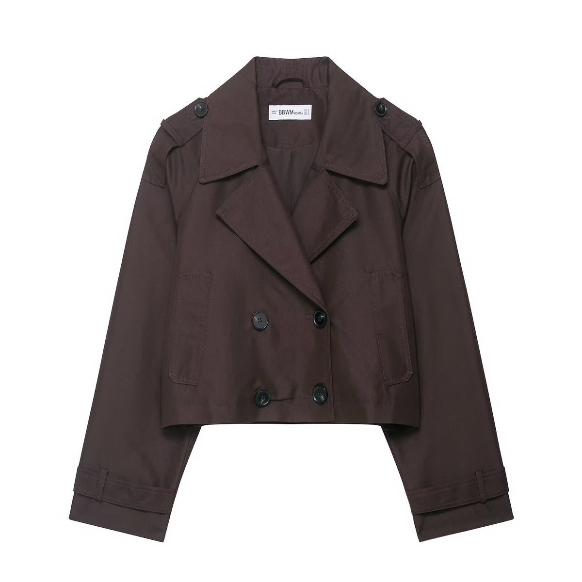 Trench court marron 4 boutons